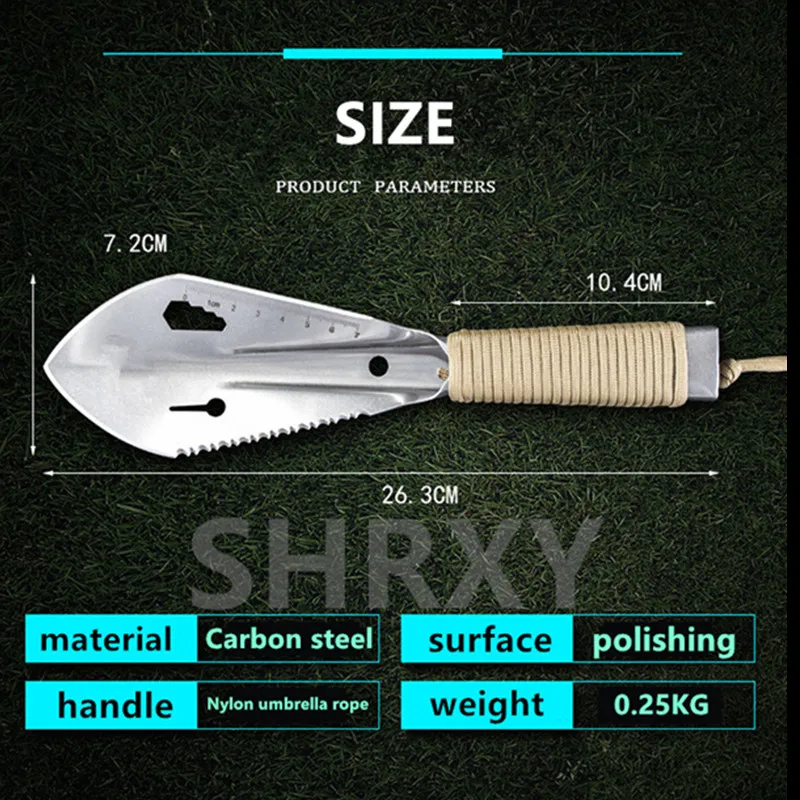 Metal Detector & Gold Prospecting Digging Tool — Carbon Steel Multi-Function Shovel Knife with Sheath - Image 8