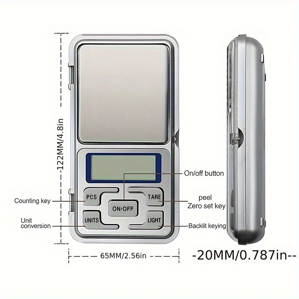Digital Pocket Scale 500g/0.01g – Tare & Counting – view 5