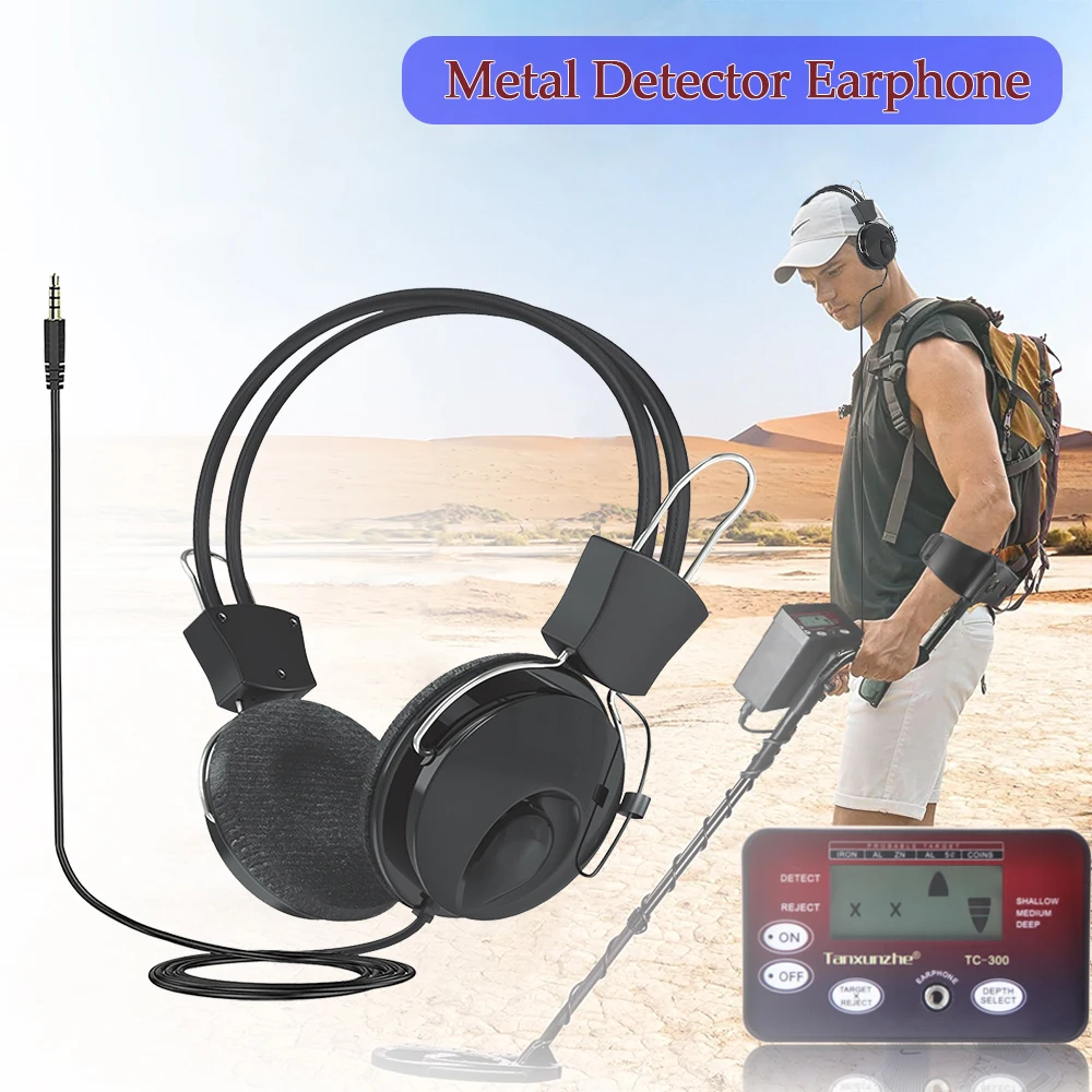 3.5mm Metal Detector Headphones – Low-Noise Wired Headset – view 3