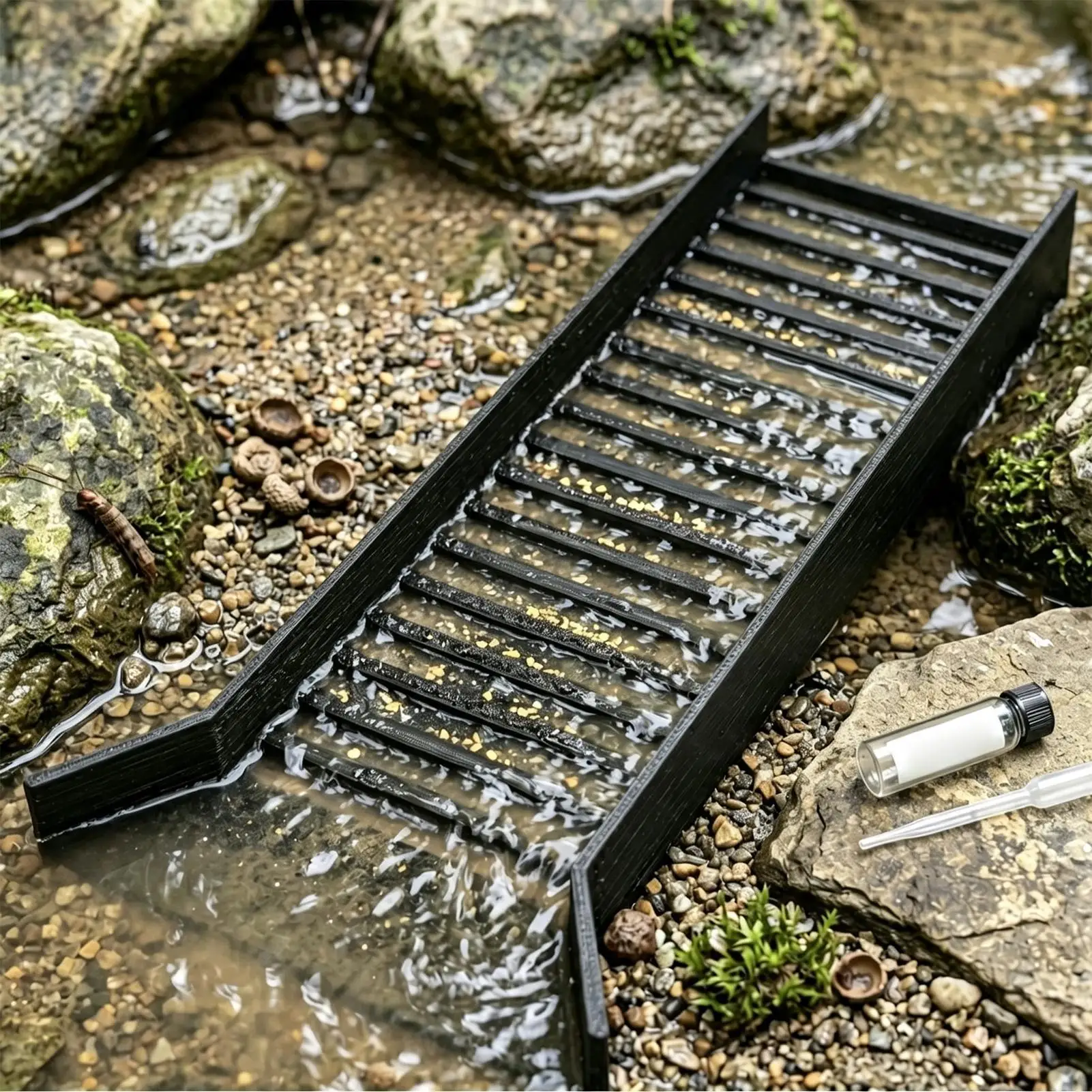 Compact Gold Sluice Box – Riffle & Matting System for Stream Prospecting – view 2