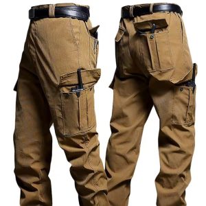 Wear-Resistant Stretch Cargo Pants – Multi-Pocket, Khaki